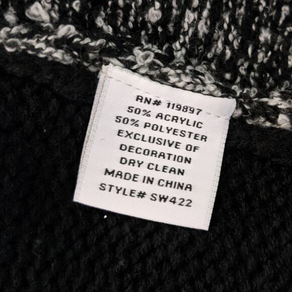 Collective Concepts Marbled black Sweater sz M - Picture 5 of 7